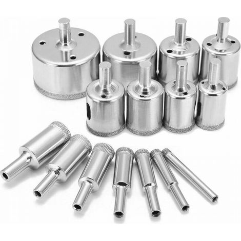 Lot de 15 forets diamant scies cloche 6-50mm pour verre et carrelage (1/5)