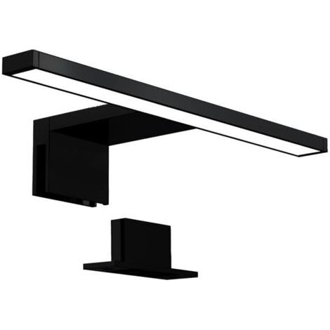 lampe miroir LED, lampe armoire, applique salle de bain, lumière blanche neutre 4000 Kelvin, 5W, 650lm, IP44, largeur 300mm, noir (1/4)
