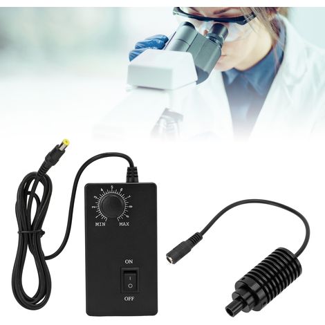 Projecteur LED pour microscope, source lumineuse coaxiale, luminosité réglable AC100V-240V, Φ10mm, vert standard européen. (1/5)