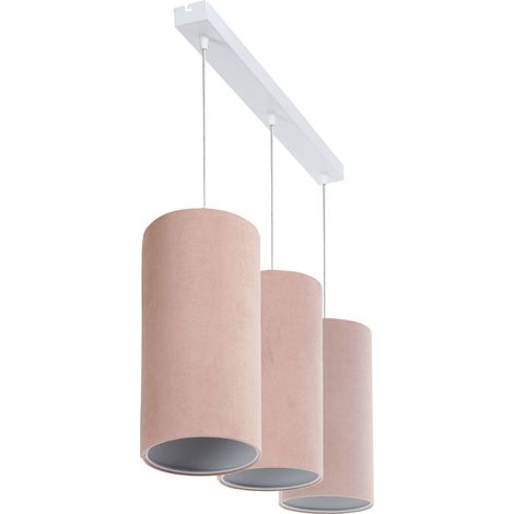 Suspension enfant ajustable tissu pastel lumière douce chambre - rose poudré et beige crème (1/5)