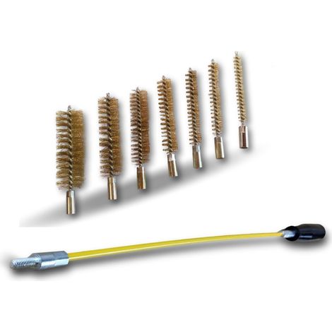 Ecouvillon Condenseur Assortiment 7 diamètres Ø 8-10-12-15-18-20-25 mm 4 matériaux au choix - Fil Laiton - Assortiment 7 Ø différents / Avec tringle