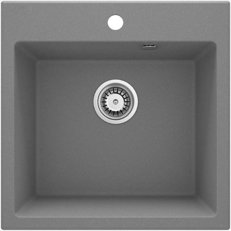 Lavello cucina in granito con 1 vasca 50x50 cm grigio metallizzato - Kalo