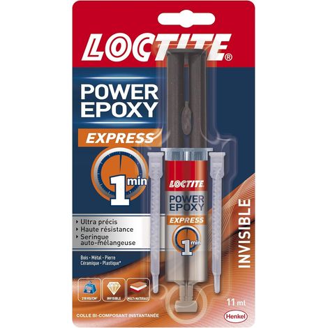 Epoxy Express 1 Min Invisible Rapide, Colle Multi-matériaux, seringue 11ml (1/5)