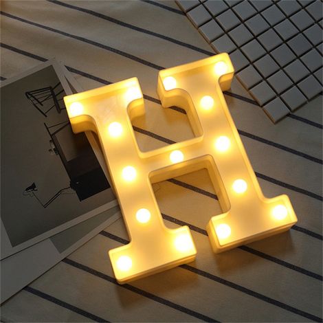 Lampe lumineuse LED avec 26 lettres, chiffres, esperluette et cœur pour mariage, maison, fête, vacances, bar (1/5)