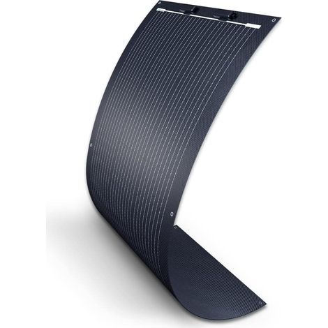 Panneau solaire monocristallin flexible, 100 W, 12 V, cellule solaire, photovoltaïque, noir, pour camping-car, extérieur et bateaux (1/5)