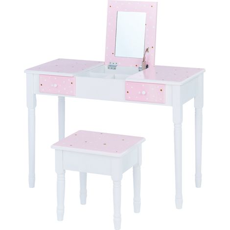 Fantasy Fields By Teamson Kids 'Kate' Play Dressing Table/Vanity with Storage Pink/White TD-13295A (1/4)