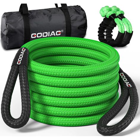 Corde de Remorquage Voiture avec Gants Antidérapants et Sac de Rangement, Capacité de Charge 36500 LBS, Sangle de Remorquage pour Le Secours Routier des Camions, Camionnettes et ATV, 9 m (1/5)