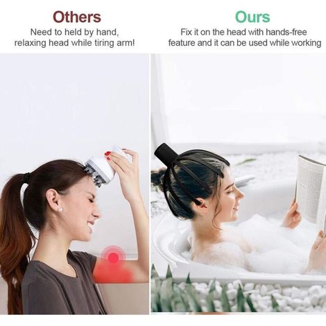 Massageur Crânien Électrique Sans Fil, 8 Griffes Relaxantes, 3 Modes de Vibration - Parfait Anti-Stress pour Soins à Domicile et Bien-être (1/4)