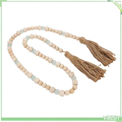 Guirlande de perles en bois - FAFEICY - Décoration murale - Artisanat fait main - Multifonctionnelle - 145 cm (1/4)