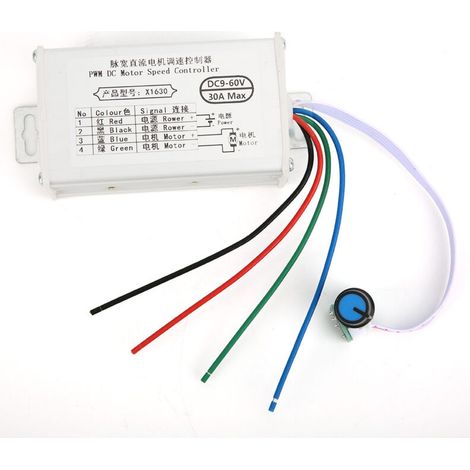Régulateur de Vitesse PWM 10A-30A pour Moteurs Courant Continu 9-60V (1/5)