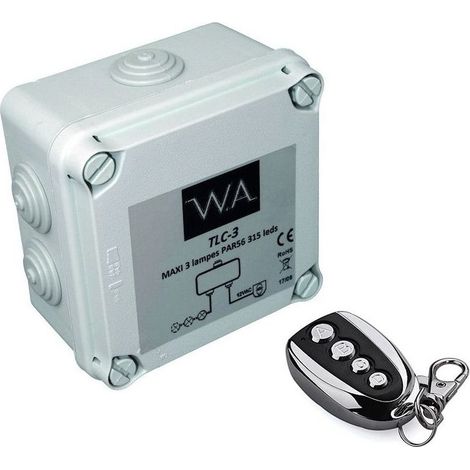 Coffret de pilotage projecteur LED 12V – Télécommande pour 3 lampes – Alimentation 60W – Boîtier étanche pour local technique – Wa Conception (1/2)