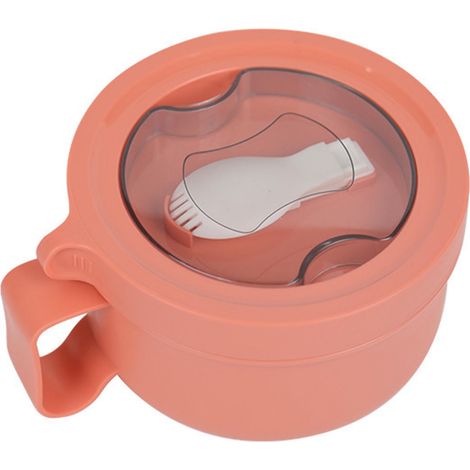 Bol isotherme étanche en acier inoxydable 304 avec poignée, 850 ml, orange, idéal pour les nouilles et les bentos. 850 ml. (1/5)