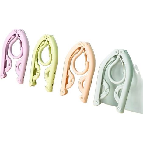 Cintre pliable et portable, conçu pour les voyages d'affaires et les déplacements professionnels, multifonctionnel et facile à utiliser, idéal pour les  étudiants. Verde matcha (1/4)
