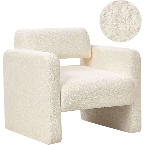 Armchair HALLSBERG Boucle Off-White
