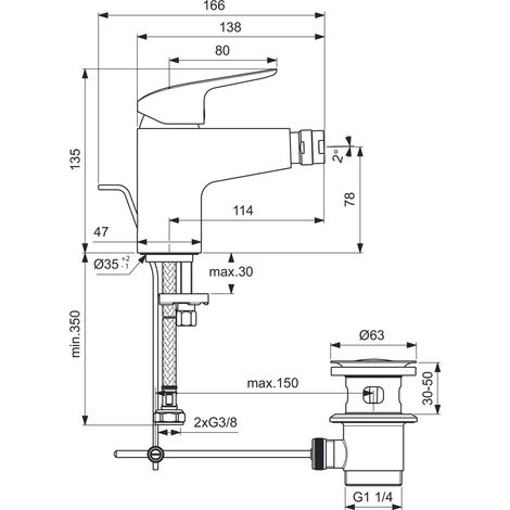 IDEAL STANDARD Ceraflex Misc Bid P/Met Crom