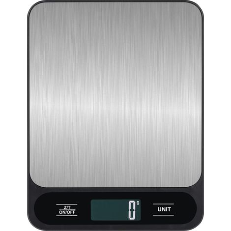 Balance Alimentaire Intelligente 10kg/1g Balance De Cuisine NuméRique Grammes Et Onces Pour La Cuisine, La PâTisserie Et La Perte De Poids Acier Inoxydable Pile Incluse Noir (1/5)