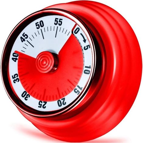 Timer da cucina, 60 minuti, magnetico, meccanico, senza batterie, conto alla rovescia, orologio da cucina con allarme a 72 dB.