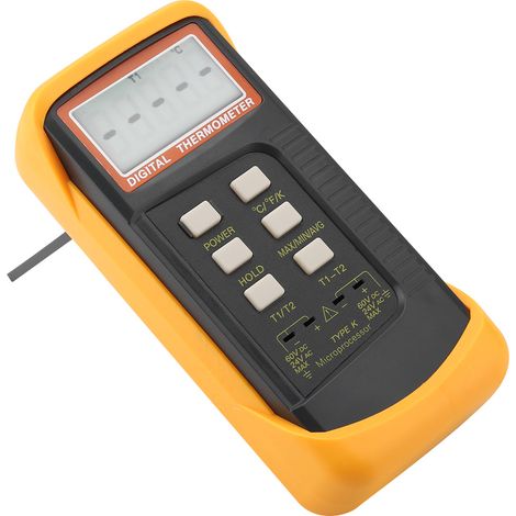 Thermomètre numérique à thermocouple double canal type K 6802II -50 °C à 1300 °C (1/5)
