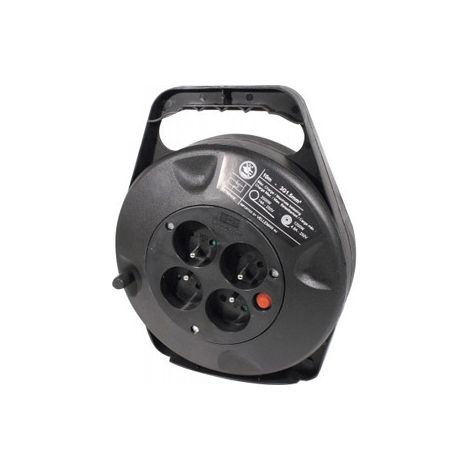 Enrouleur de câble 10m - 4 prises + thermo-fusible