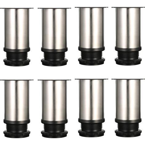 Set mit 8 verstellbaren Möbelfüßen - Verchromtes Metall - Höhenverstellbar (Gesamt: 80-95 mm) (1/4)