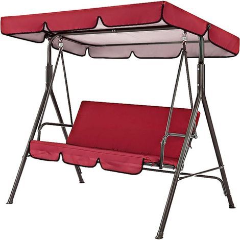 Housse de Siège de Jardin et Toit de Rechange pour Balançoire de Jardin 3 Places, Housse de Chaise de Jardin Couvre-siège Swing (1/5)