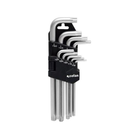 Set llaves Torx 9 unidades de dos bocas de acero y recubrimiento antioxidante