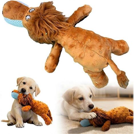 Unzerstörbares quietschendes Hundespielzeug – Plüsch-Kuscheltier, interaktives Kau- und Zerrspielzeug für kleine, mittlere und große Hunde