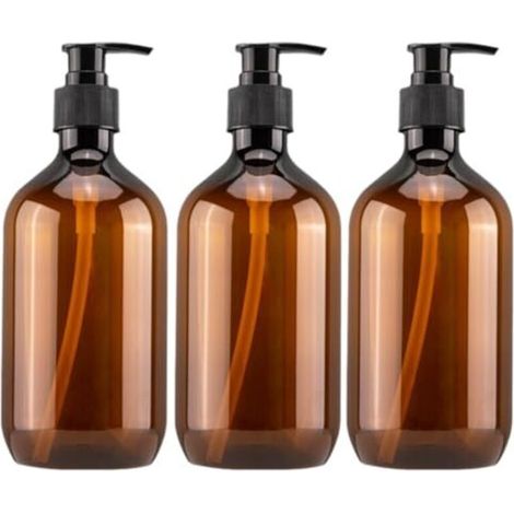 Set di 3 dispenser di sapone liquido minimalisti vuoti da 500 ml per gel doccia, shampoo o balsamo.