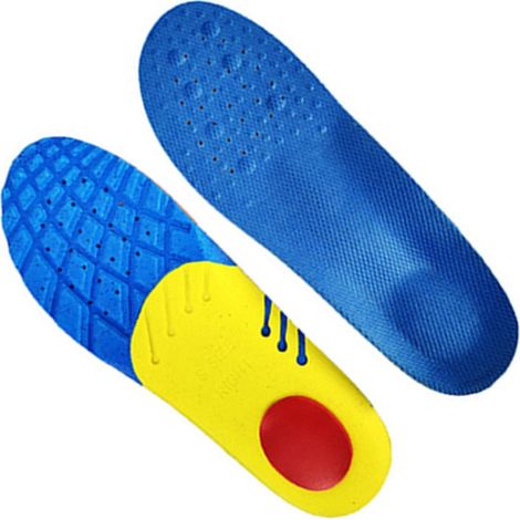 Semelles orthopédiques avec soutien de la voûte plantaire compatibles OrthoLite – soutien pour la marche et le sport, maille respirante, EVA haute élasticité, L : 43-45, XL : 45-47 L (1/4)