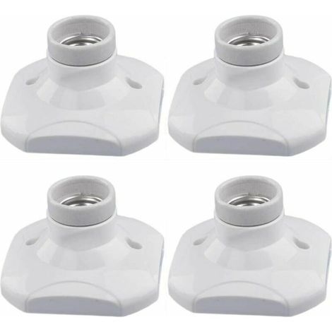 Applique murale d'intérieur E27 Plafonnier à vis, AC 230V, Douille d'ampoule LED E27, Base en plastique E27 Base de plafond de garage d'atelier, Lot de 4 (1/5)