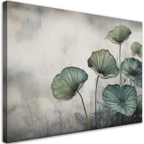 Quadro su tela, Foglie verdi - 60x40 (1/5)