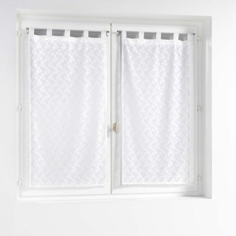 Paire de Voilages Maille "Fanny" 60x160cm Blanc (1/4)