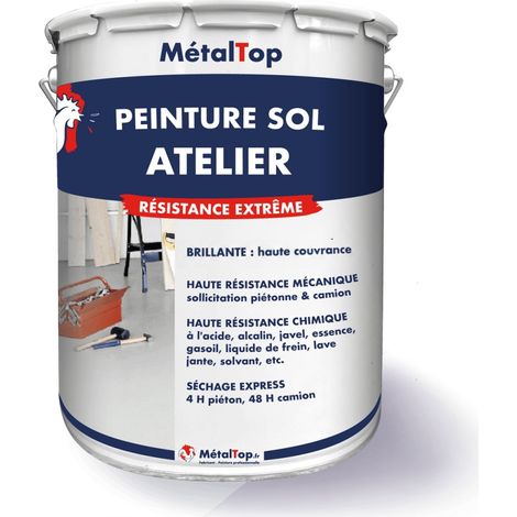 Peinture Sol Atelier - Vert olive - RAL 6003 - 5 L - Métaltop (1/5)
