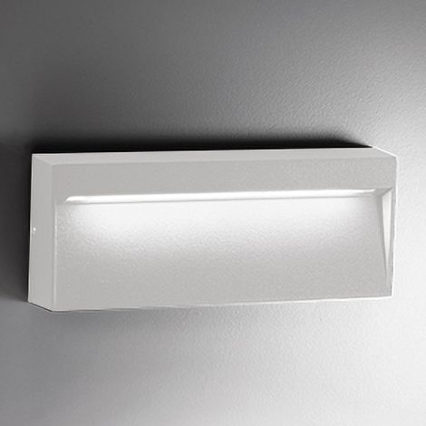 Bottom Lampada da parete LED design rettangolare in alluminio bianco opaco 8,5W IP54 3000K 729lm, ideale per illuminazione residenziale