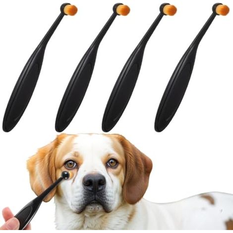 Brosse à poussière pour yeux de chiens et chats, lot de 4, fibres lavables, poils doux (lot de 4) (1/5)