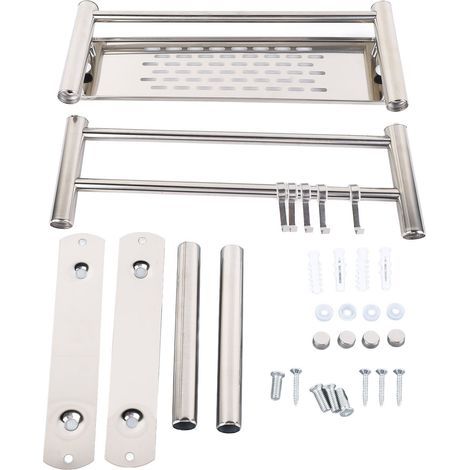 Bathroom Floating Shelves Stainless Steel Thicken Single Layer 40cm Shower Towel Rack for Towel Bath Products (1/5)