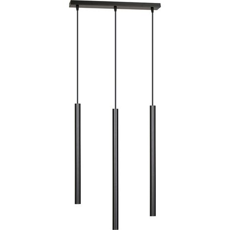 Lampada a Sospensione Selter, Acciaio verniciato a polvere, Nero, 45x120x6 cm (1/5)