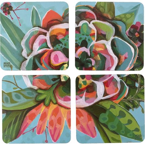 4 sous verres Allen Blooms (1/2)