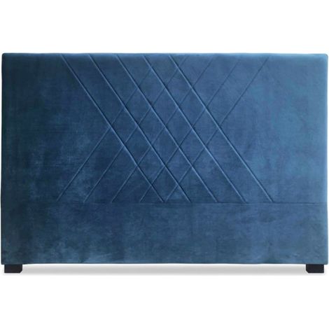 Tête de Lit en Velours "Jones" 160cm Bleu (1/2)