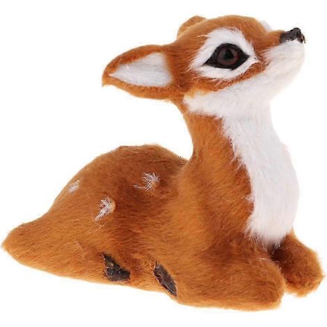 Renne de Noël en peluche simulant un élan, modèle jouet marron clair femelle sur pied-Light Brown Female Sitting (1/5)