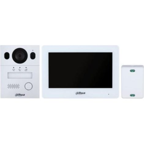 (dhi-ktx01(f)/dhi-vto2003f/dhi-vth5123h-w-s2) Dahua Kit Videoportero Para Instalacion Empotrada, 2 Hilos, Ip65, Ik07