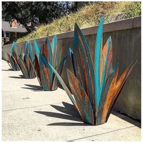 Sculpture agave métal 27cm – Décoration jardin rustique peint à la main tequila Label (1/4)