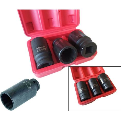 TRADE SHOP - Bussole Boccole Per Pistola Avvitatore Pneumatico Set 3 Pz 3/4" Da 30 A 36mm - (1/3)