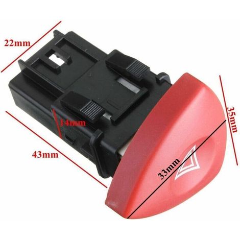 Bouton de Feux de Détresse Warning compatible avec INTERSTAR PRIMASTAR MOVANO A VIVARO A B ESPACE IV LAGUNA II MASTER I II TRAFIC II VEL SATIS - 8200442724