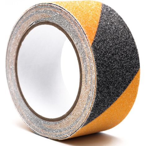 Anti-Rutsch-Klebeband aus PVC, 5 m x 5 cm, schwarz und gelb, für Treppen, Stufen, Böden, Sicherheitsdekoration