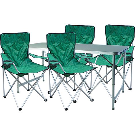 5-teiliges Campingmöbel Set Grün-MMC330872+4xMSP1000 (1/4)