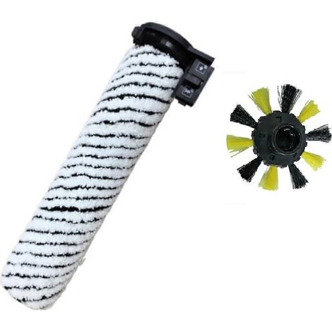 Brosse rotative avec brosse latérale de rechange pour aspirateur Karcher FCV4, pour parquets et sols durs, noire. (1/5)