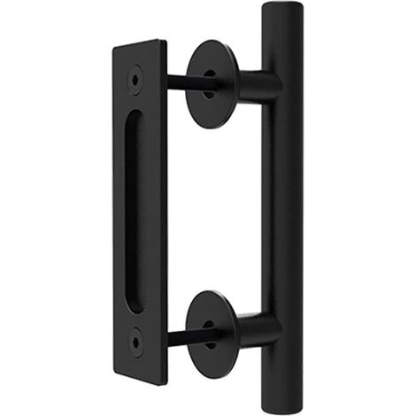 Poignee Porte Coulissante Poignee de Porte Noire Poignée de Porte de Grange Moderne (1/4)