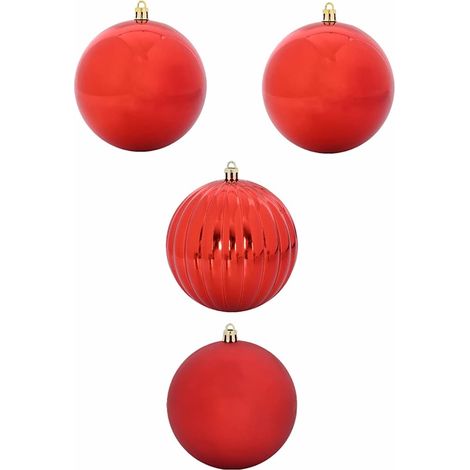 Juego de Adornos Navideños XXL 4 pcs Rojo Plástico vidaXL