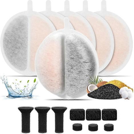 6er-Pack Filter für Katzentrinkbrunnen, kompatibel mit den 2,5-Liter-Lite- und Premium-Trinkbrunnen. Ersetzt Filterschaumstoffe. (1/5)